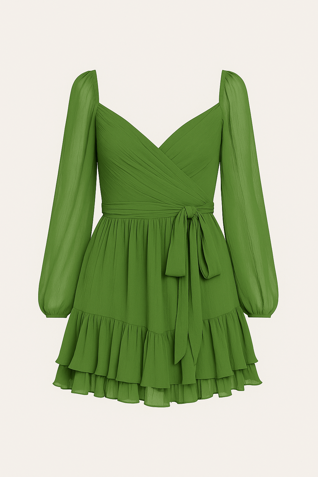 Delia | Rozkloszowana mini sukienka z dzielonymi rękawami 0