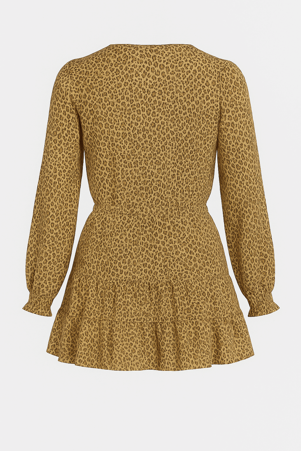 Rosie | Lekką szyfonowa sukienka mini z dekoltem i długim rękawem 1