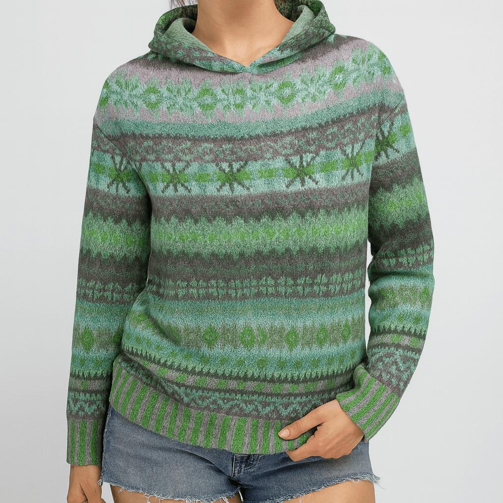 Bluza z kapturem dzianina Fair Isle