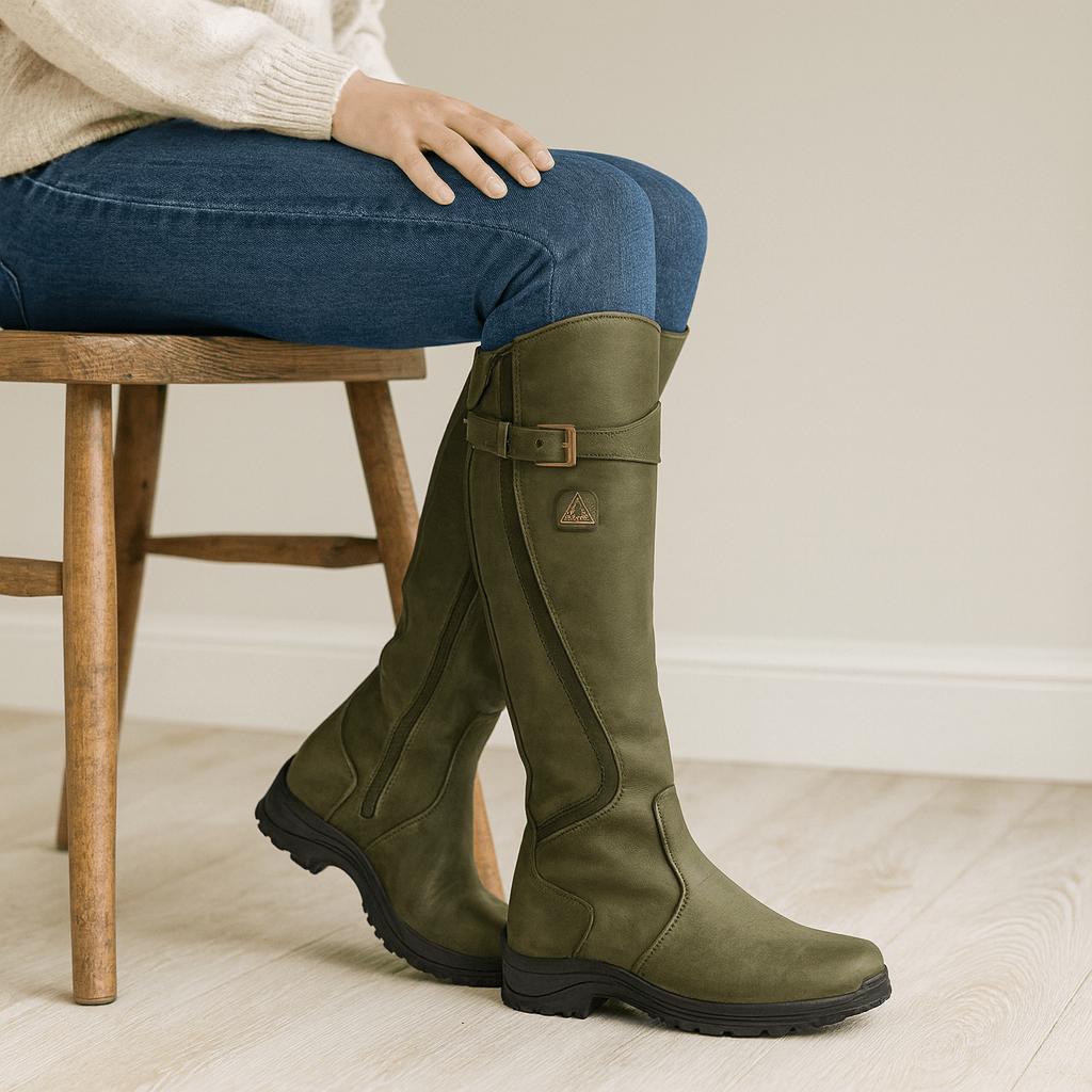 Buty za kolano z wytrzymałą podeszwą