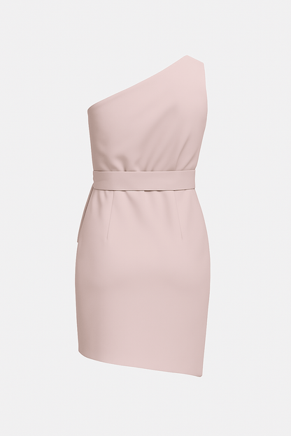 Irene | Asymetryczna sukienka koktajlowa z paskiem 1