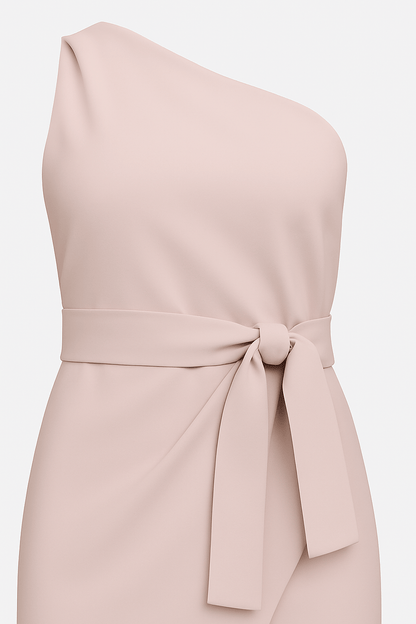 Irene | Asymetryczna sukienka koktajlowa z paskiem 2