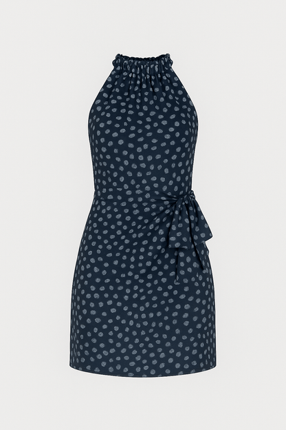 Maria | Halterneck mini sukienka związaną talią 0