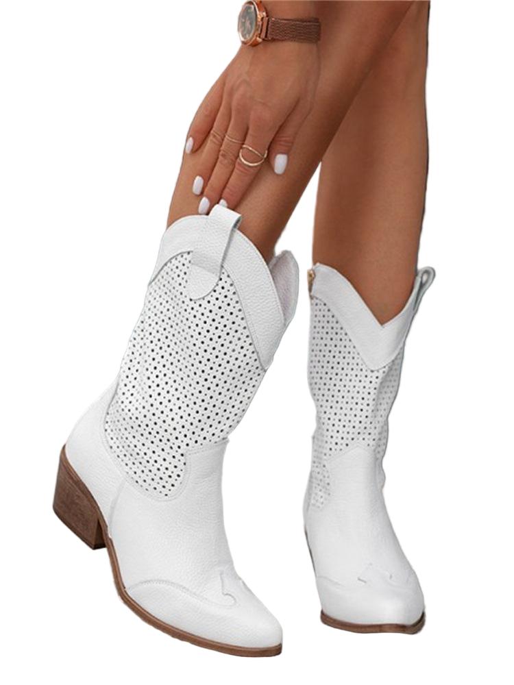 Perforowane buty kowbojskie