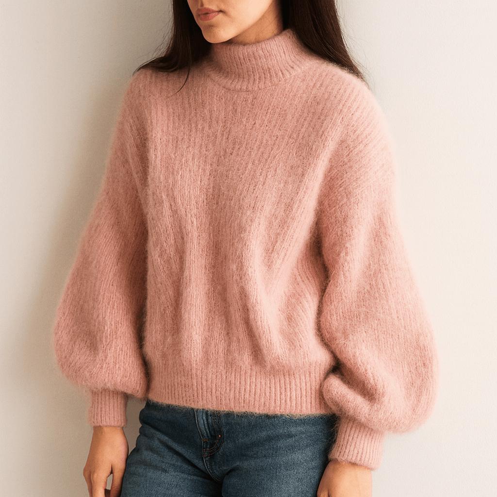 Puszysty sweter z golfem