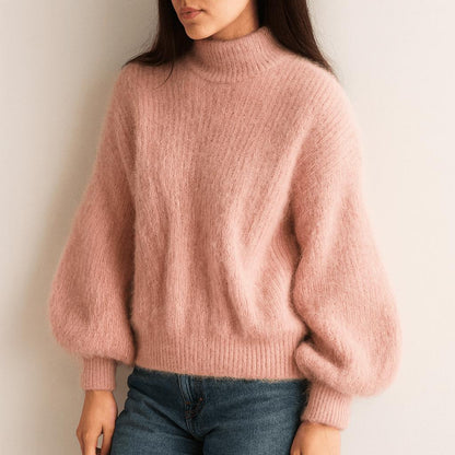 Puszysty sweter z golfem
