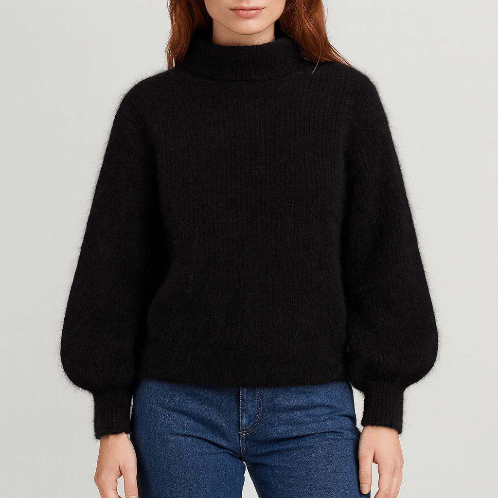 Puszysty sweter z golfem