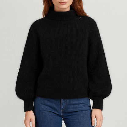 Puszysty sweter z golfem