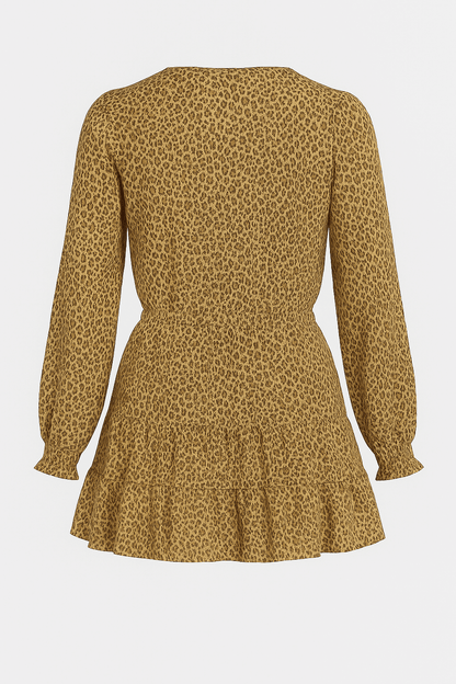 Rosie | Lekką szyfonowa sukienka mini z dekoltem i długim rękawem 1