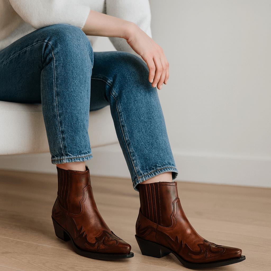 Skórzane buty kowbojskie