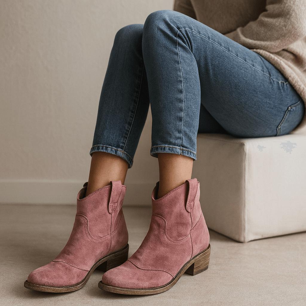Zamszowe botki w stylu western
