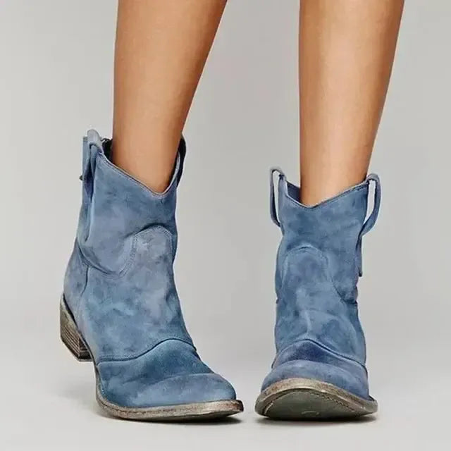 Zamszowe botki w stylu western