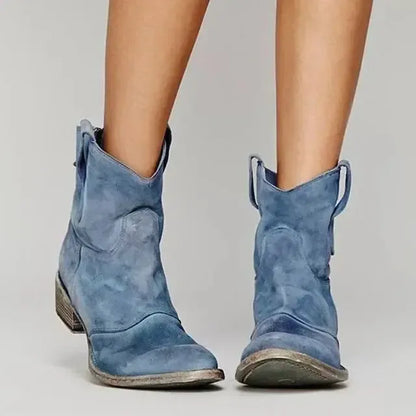 Zamszowe botki w stylu western