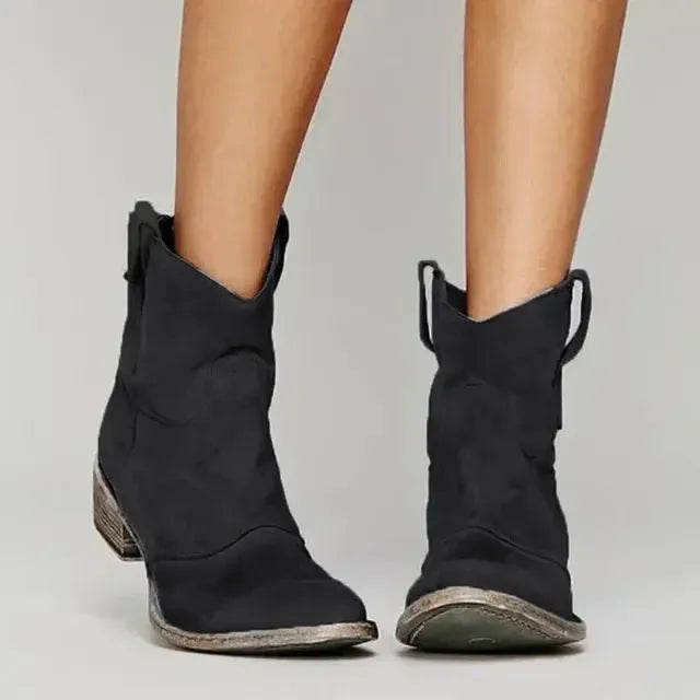 Zamszowe botki w stylu western
